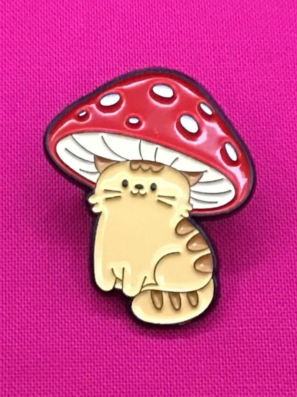 Mushroom Cat Enamel Pin